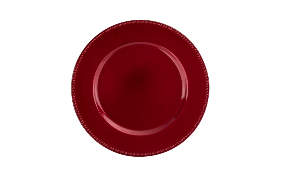 Talerz dekoracyjny plastikowy 33 cm czerwony 160239