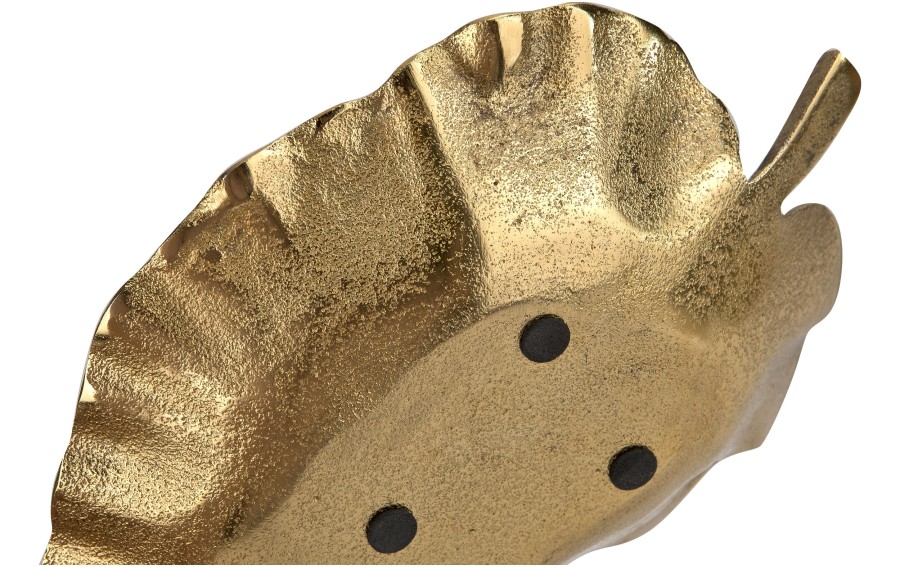 Patera metalowa złoty liść 23cm