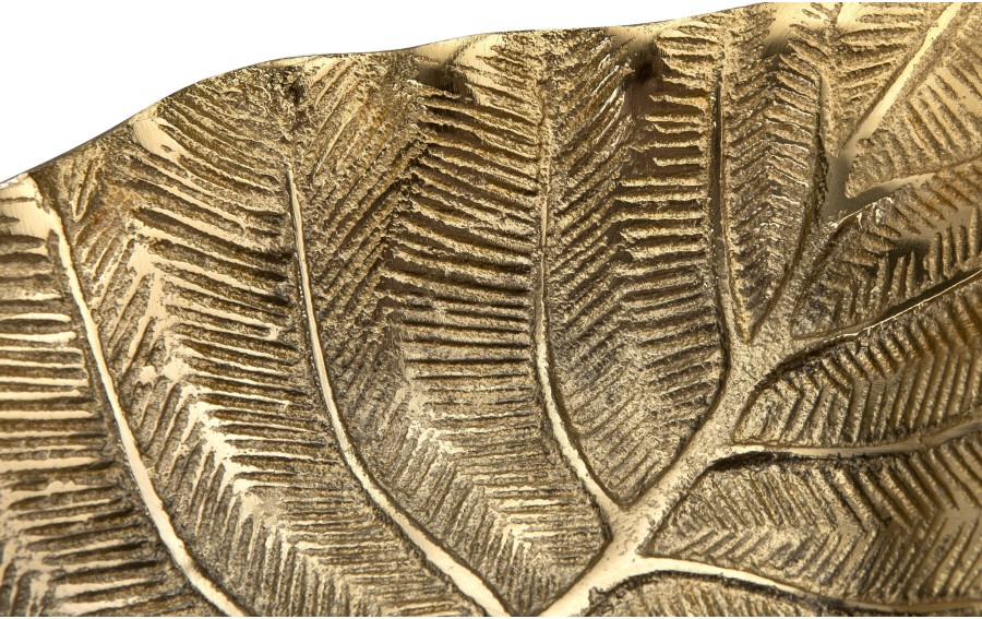 Patera metalowa złoty liść 23cm