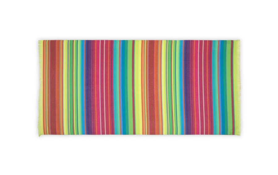 Ręcznik plażowy 90x180 cm Playa z frędzlami 141 C15 paski multicolor