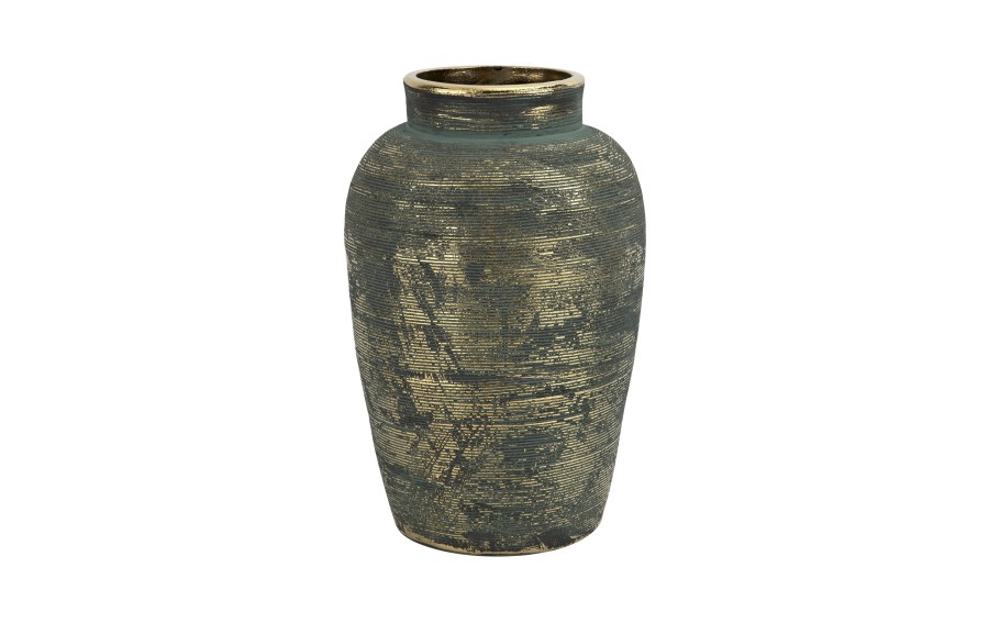 Wazon ceramiczny 31cm niebiesko-złoty AP171368