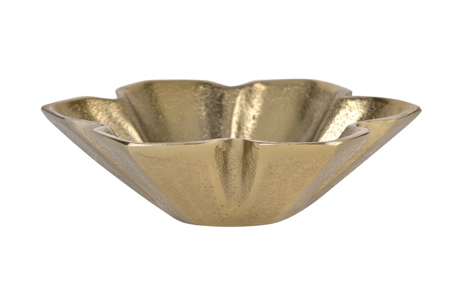 Półmisek dekoracyjny kwiatek 20 cm metalowy złoty