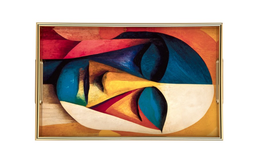 Taca dekoracyjna 40x25x4 cm mała kolorowa Twarz 172013