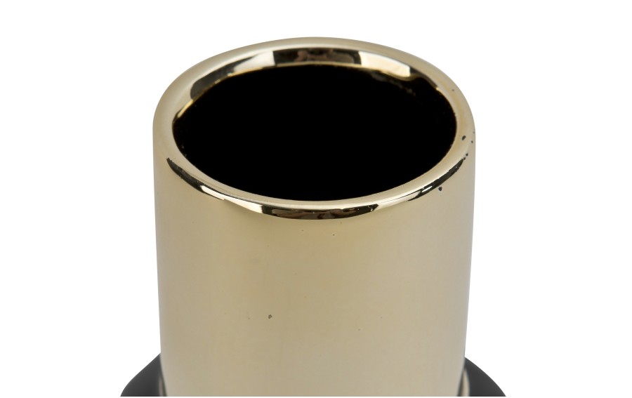 Wazon ceramiczny 32,5 cm czarno-złoty 2817