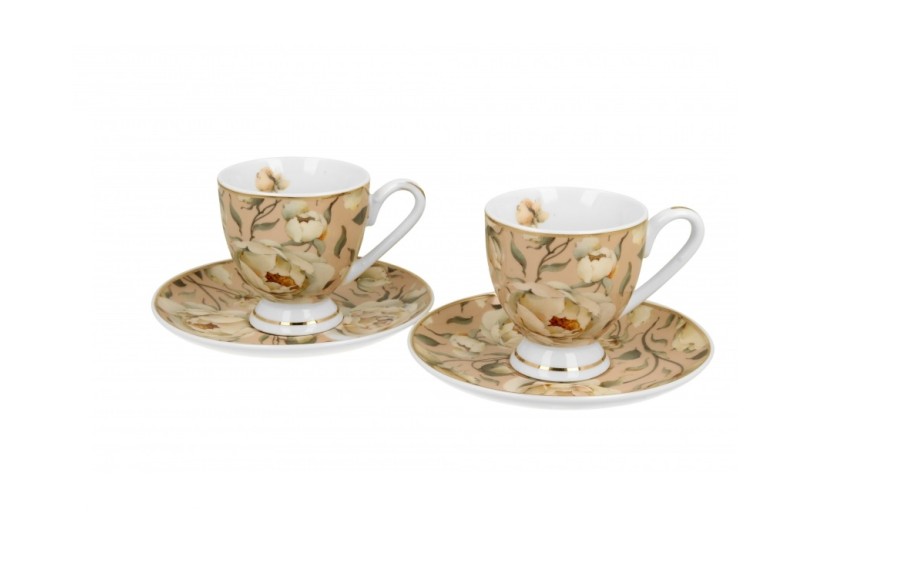 Zestaw 2 filiżanek do espresso 90 ml English Roses Cream