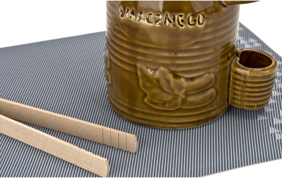 Pojemnik ceramiczny 1,5 L na ogórki ze szczypcami Smacznego
