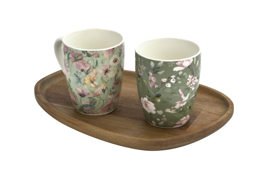 Kubek porcelanowy 360 ml  Grande ciemnozielony wzór 1