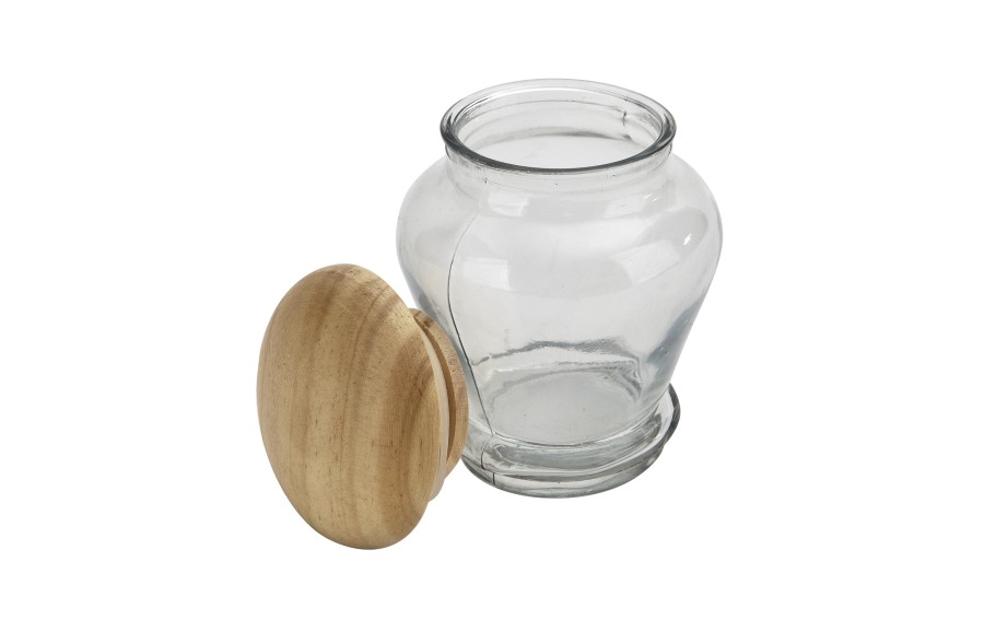 Pojemnik szklany 160 ml z drewnianą zatyczką