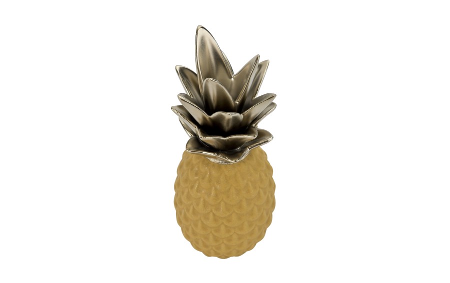 Dekoracja z ceramiki Ananas żółto-złoty 140600