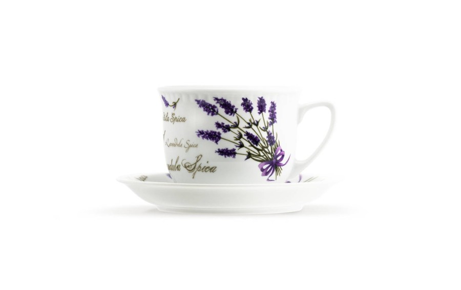 Kubek porcelanowy 300 ml ze spodkiem Lawenda Wiedeń