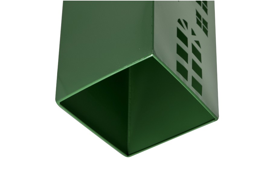 Domek dekoracyjny metalowy 55 cm czerwony – całoroczna lampionowa ozdoba do wnętrz