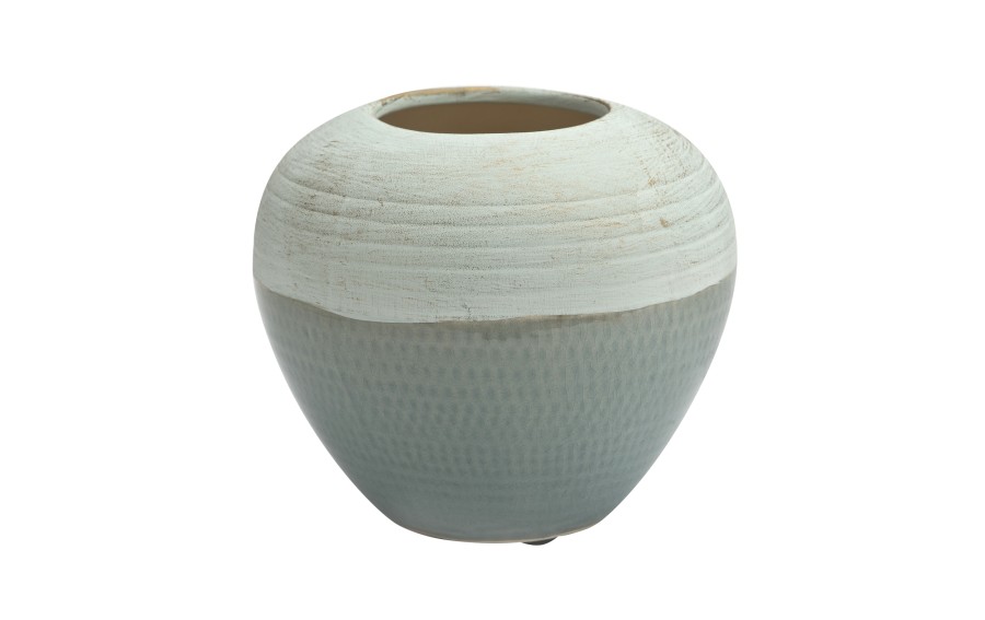 Wazon ceramiczny 16 cm biało-niebieski AP141814