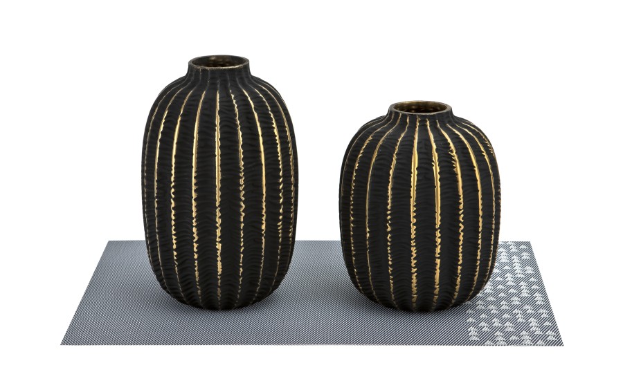 Wazon szklany 23 cm czarno-złoty AP172407