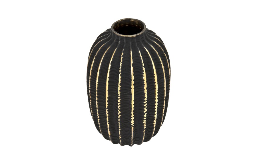 Wazon szklany 23 cm czarno-złoty AP172407