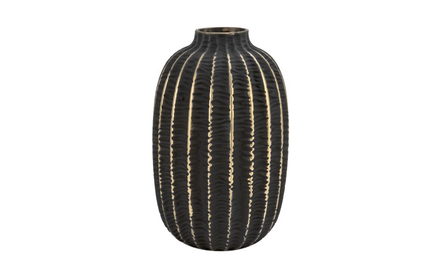 Wazon szklany 23 cm czarno-złoty AP172407