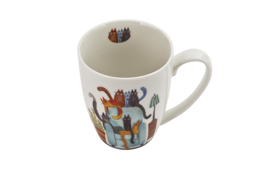 Kubek porcelanowy 350 ml Koci Świat Koty na fotelu