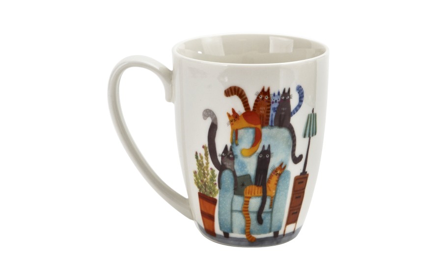 Kubek porcelanowy 350 ml Koci Świat Koty na fotelu