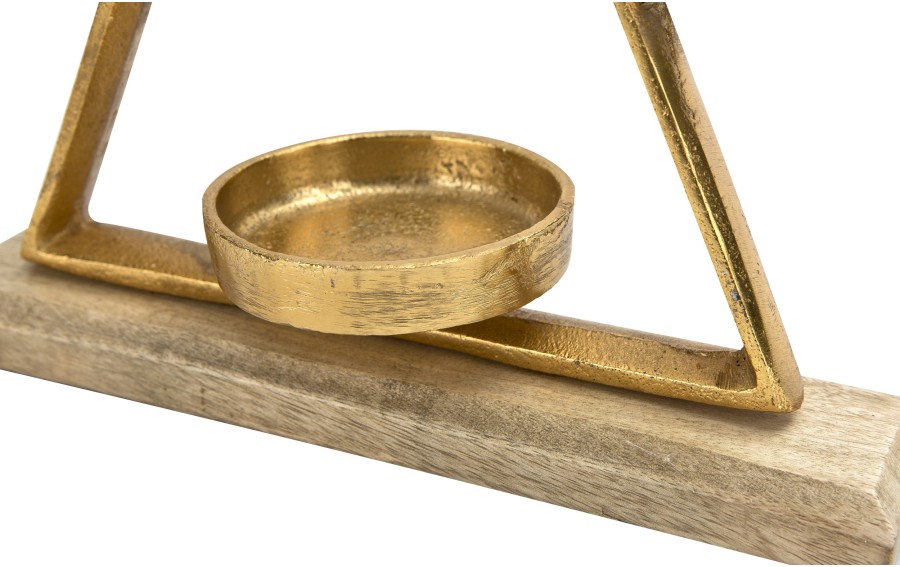 Metalowy świecznik Choinka złota 32 cm duża
