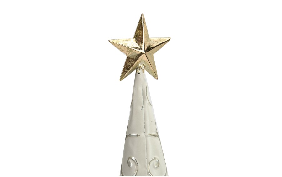 Figurka świąteczna Choinka beżowo-złota 47 cm