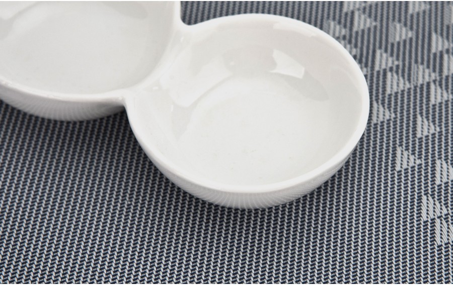 Potrójne miseczki dip 23,5 cm White MPLCo