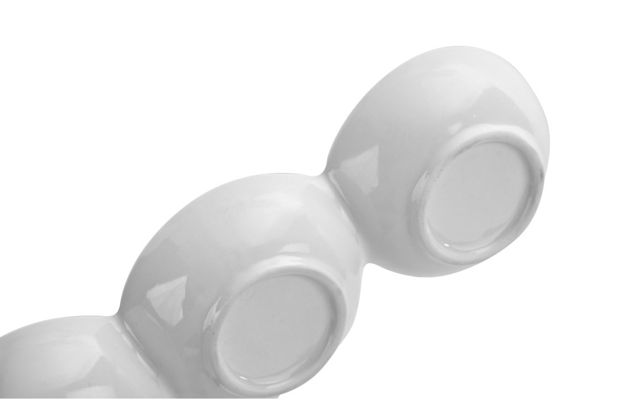 Potrójne miseczki dip 23,5 cm White MPLCo