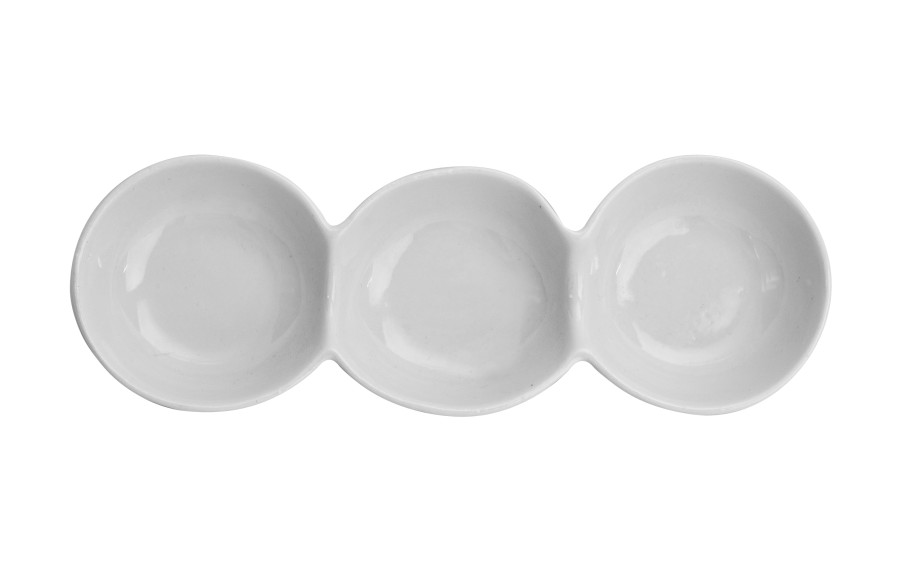 Potrójne miseczki dip 23,5 cm White MPLCo