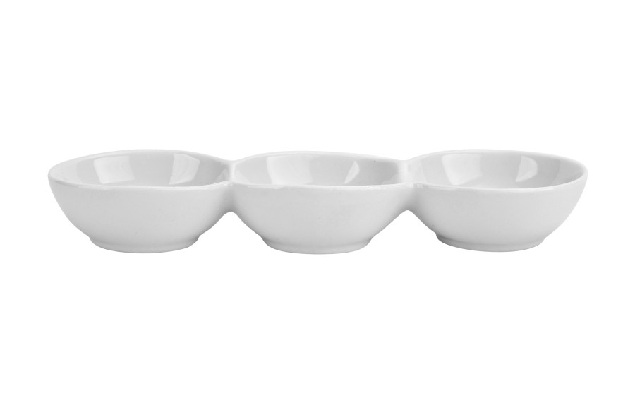 Potrójne miseczki dip 23,5 cm White MPLCo