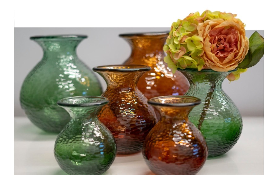 Wazon szklany 18,5 cm bordowy 4829 Paradise San Miguel recykling