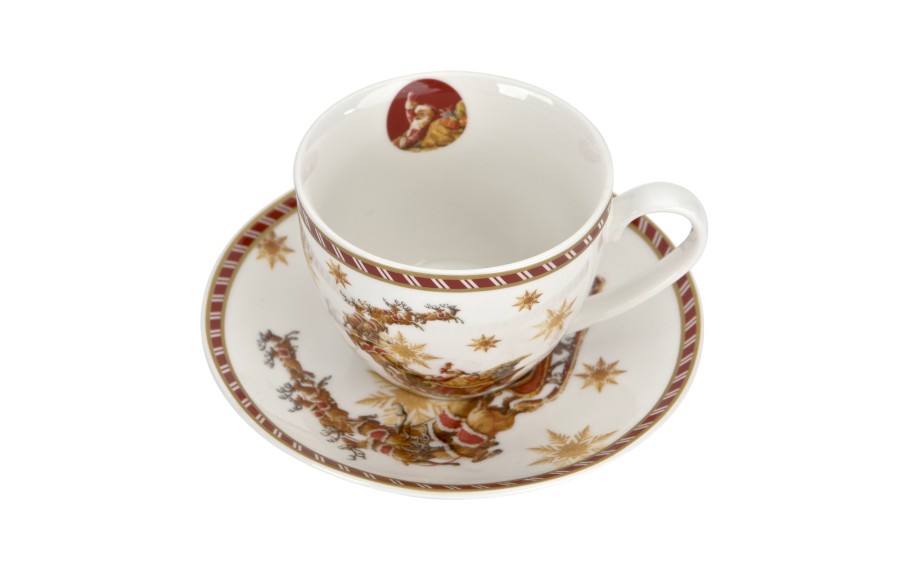 Filiżanka porcelanowa 220 ml + spodek Santa on Sleigh