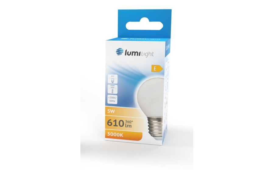 ŻARÓWKA LED G45 MILK E27 5W CIEPŁA LL6426