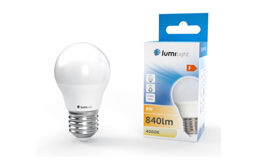 Żarówka LED kulka G45 E27 8W Mleczna Neutral