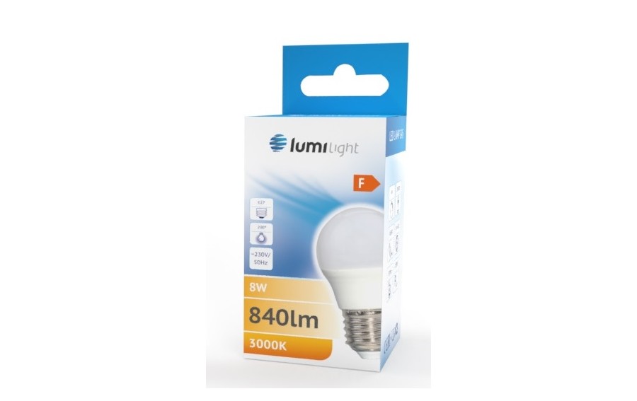 Żarówka LED kulka G45 E27 8W Mleczna Ciepła