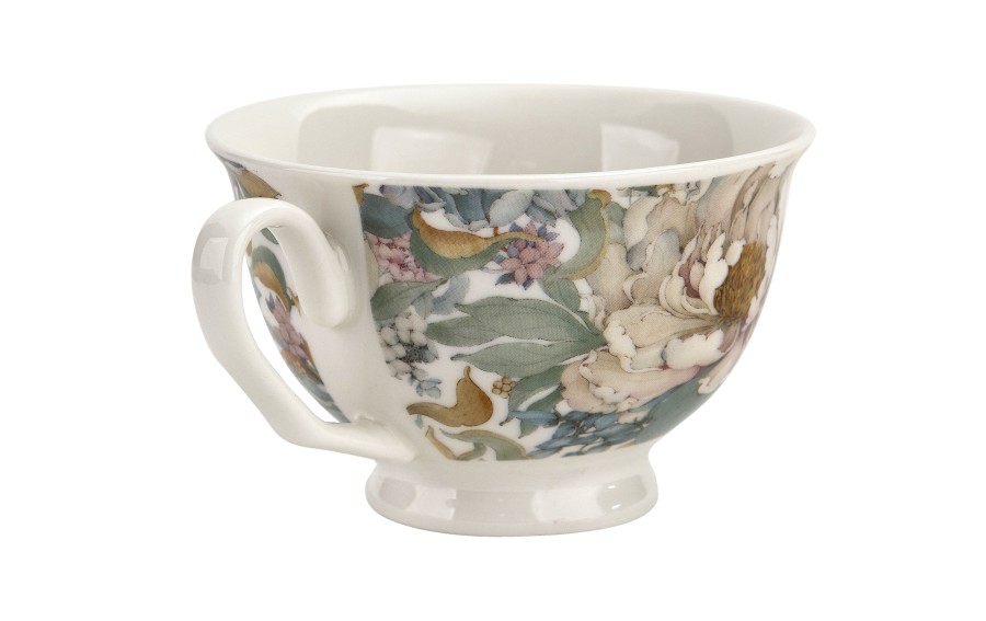 Filiżanka porcelanowa 250 ml + spodek Peony White