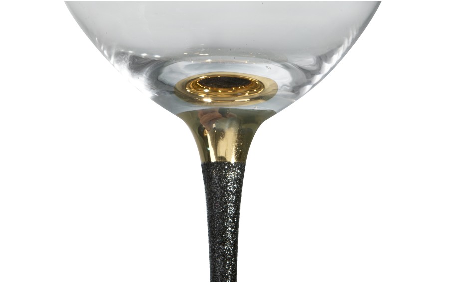 Kieliszek do wina 400 ml z czarną nóżką TG0590