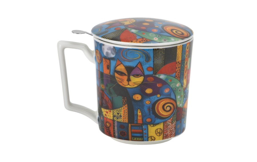 Kubek porcelanowy 450 ml z zaparzaczem Modern Cat
