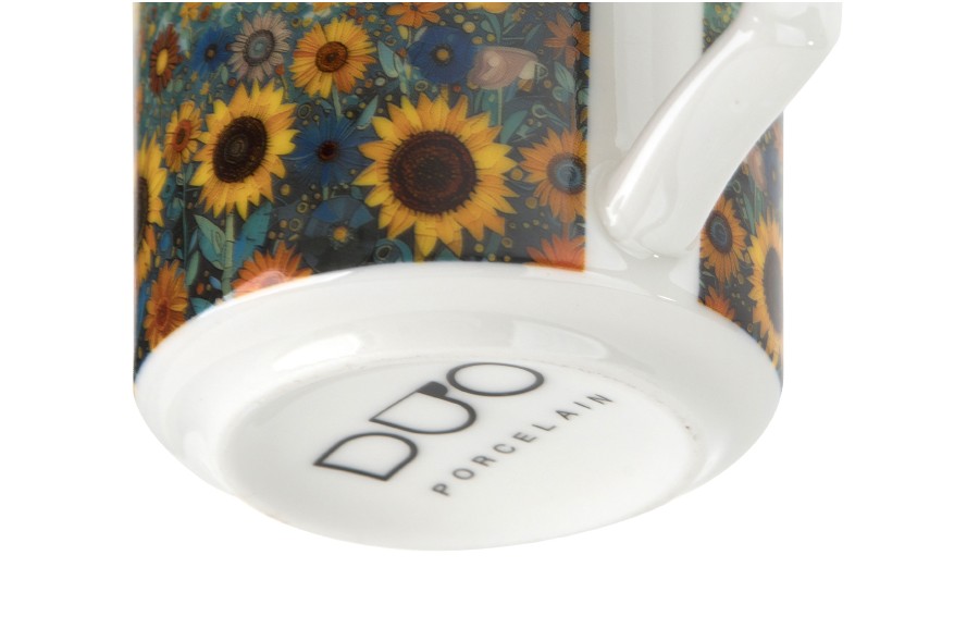 Kubek porcelanowy 450 ml z zaparzaczem Modern Sunflower Field