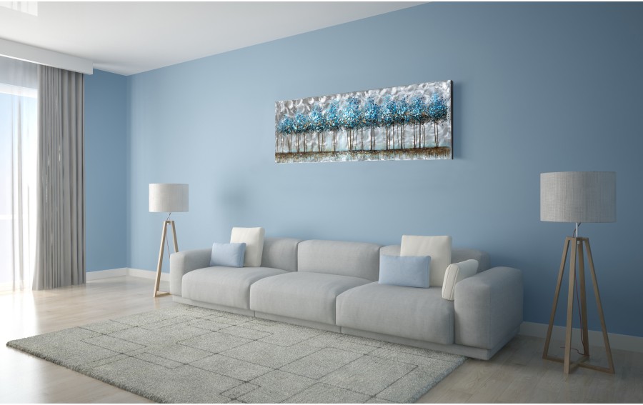Obraz na płótnie 50x150 cm Błękitne drzewa
