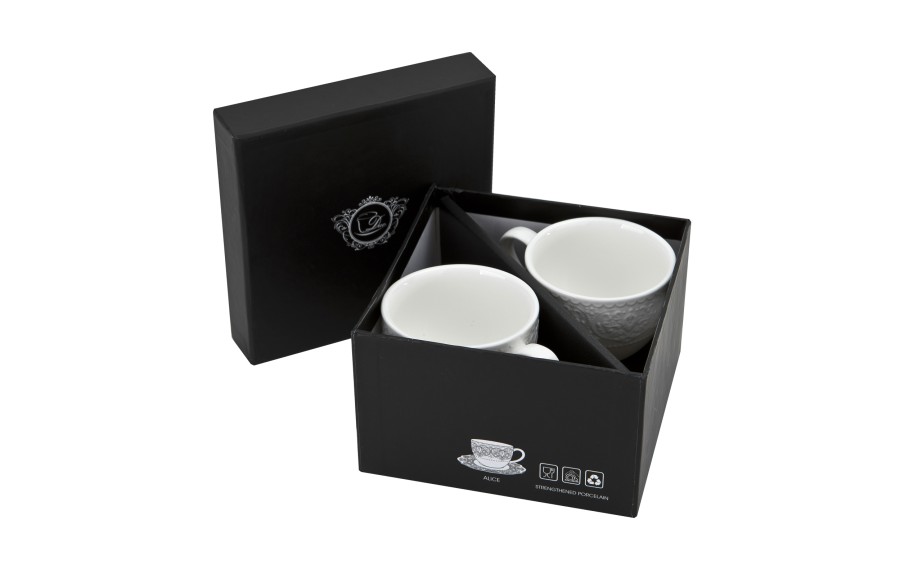 Komplet 2 filiżanek do espresso 75 ml + spodki Alice
