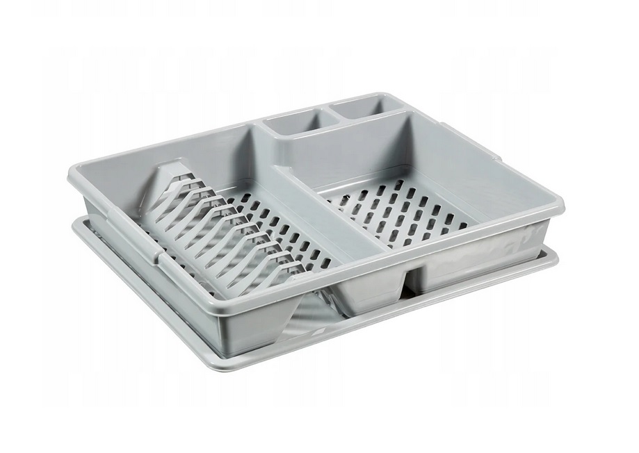 Ociekacz do naczyń z tacką 45x38x8,8 cm szara LUX Curver