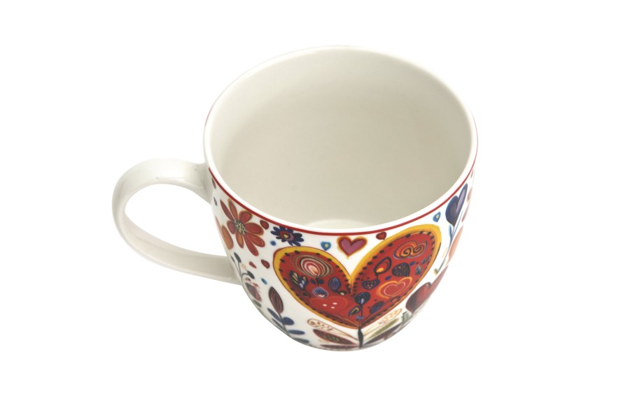 Kubek porcelanowy 460 ml Kolorowe Serca 4