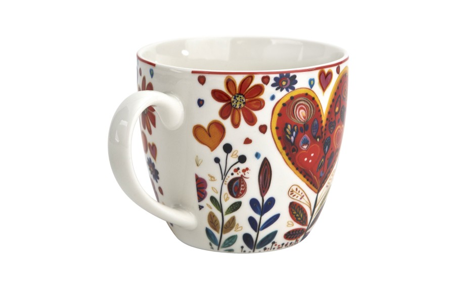 Kubek porcelanowy 460 ml Kolorowe Serca 4