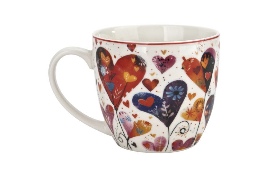 Kubek porcelanowy 460 ml Kolorowe Serca 1