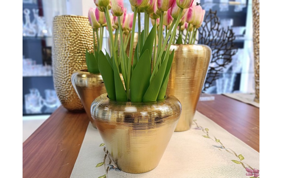 Wazon ceramiczny 16 cm w kolorze złota 441562