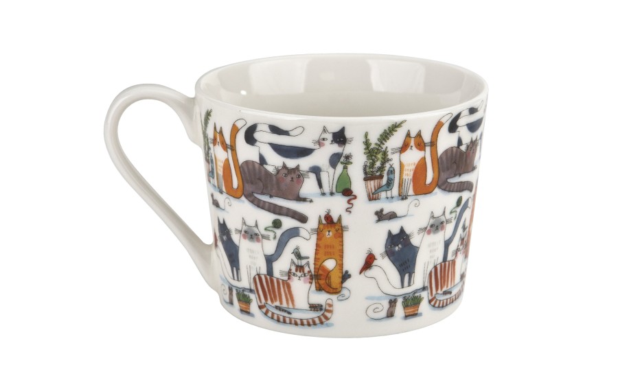 Filiżanka porcelanowa 230 ml + spodek Leniwe Koty