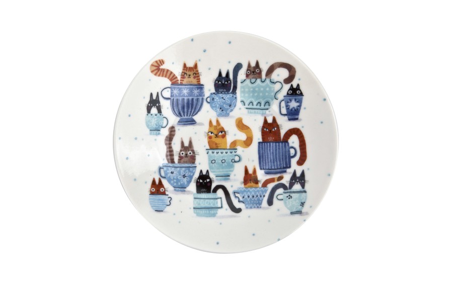 Filiżanka porcelanowa 230 ml + spodek Koty w filiżankach
