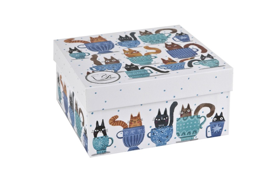 Filiżanka porcelanowa 230 ml + spodek Koty w filiżankach