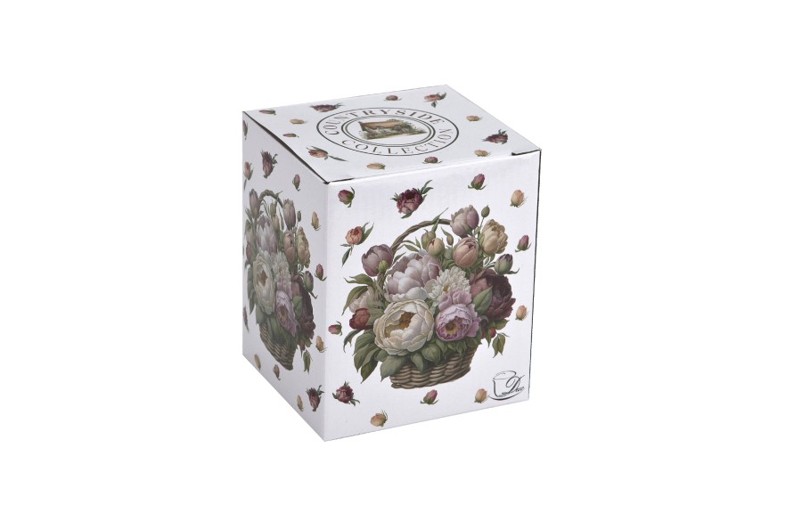 Kubek porcelanowy 360 ml z zaparzaczem Kwiaty Piwonie