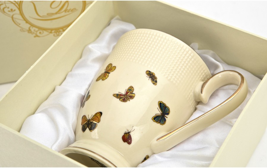Kubek porcelanowy 400 ml Motylki