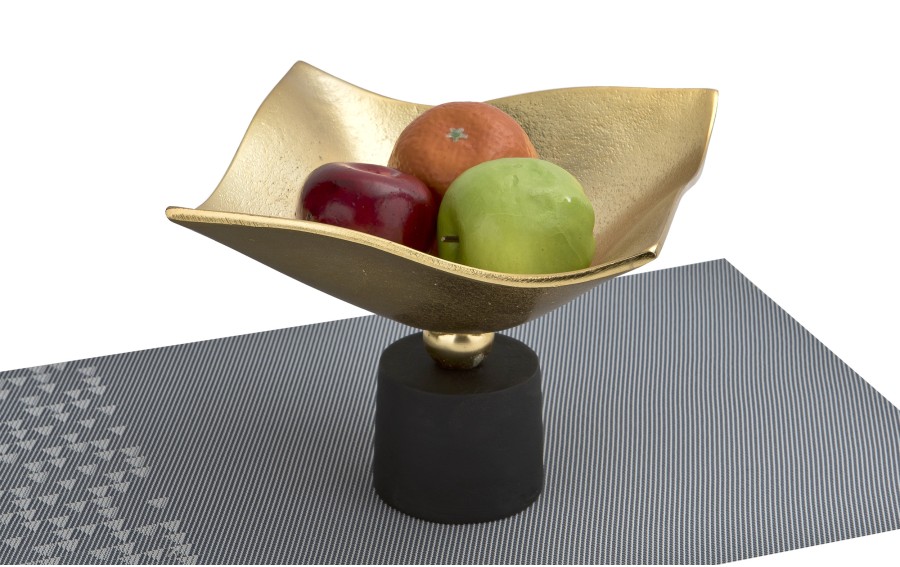 Patera ozdobna metalowa 20 cm czarno-złota