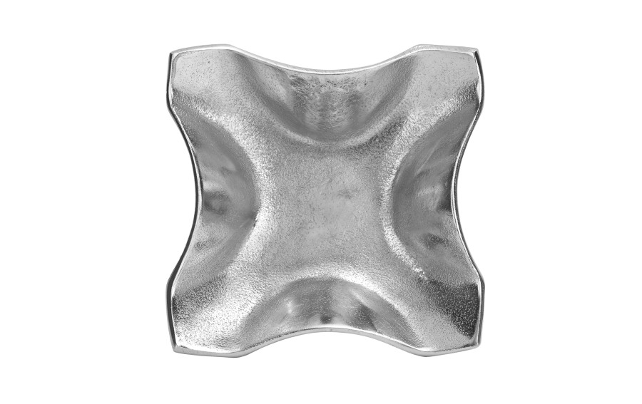 Patera ozdobna metalowa 20 cm srebrna